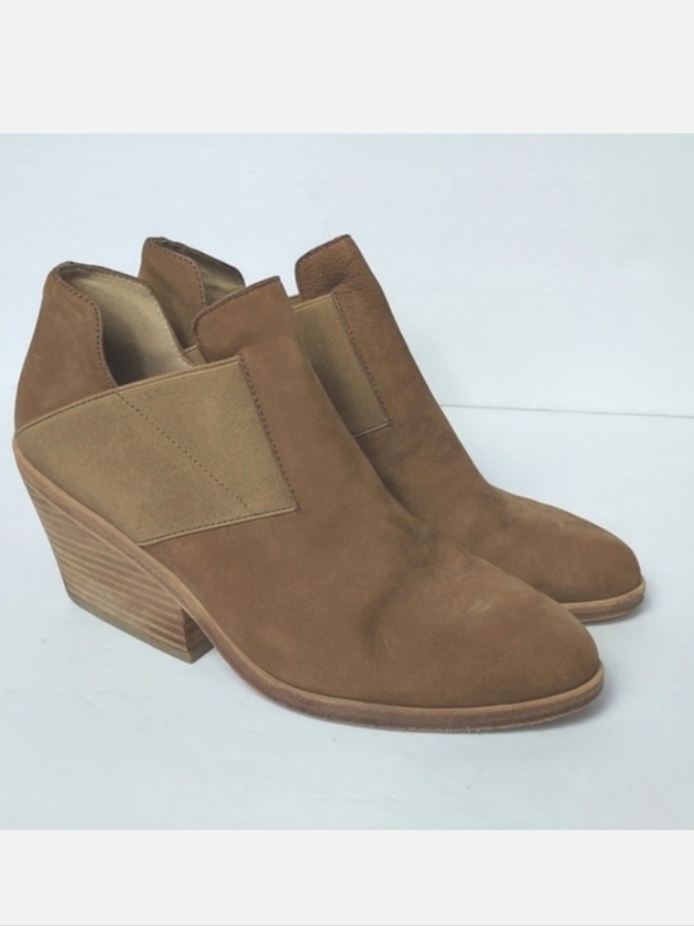 Eileen Fisher Even Tumbled Nubuck Booties Tan Size 7